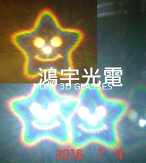 Gläser PVC-Unterhaltung 3d für Feuerwerke, Stern-und Lächeln-Beugungs-Effekt