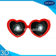Bunte Feuerwerks-Gläser des Rahmen-3D, rote Beugungs-Plastikgläser