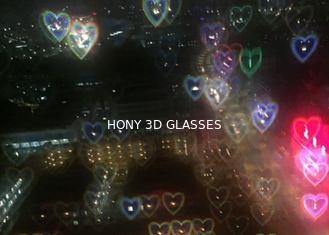 Kundengebundene Feuerwerks-Gläser der Herz-Beugungs-Glas-3D mit Logo gedruckt