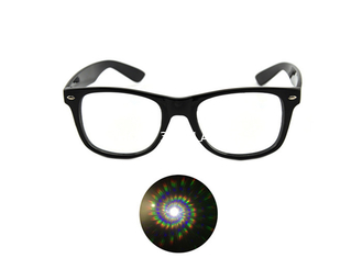 Gewundene entscheidende Gläser der Beugungs-3D klären Party-Prisma-kratzende Glas-Regenbogen-Feuerwerks-Spiralen