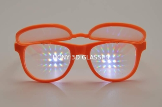 Orange Rahmen-Plastikbeugungs-Gläser mit 0.65mm Stärke-Linse