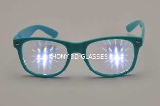 Entscheidende Plastikbeugungs-Gläser, Regenbogen Wayfarer-Art-Party Eyewear-Feuerwerks-Gläser des Prisma-3D des Effekt-EDM