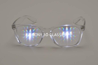 Entscheidende Plastikbeugungs-Gläser, Regenbogen Wayfarer-Art-Party Eyewear-Feuerwerks-Gläser des Prisma-3D des Effekt-EDM