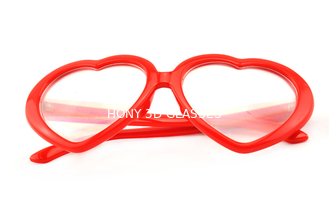 Kundengebundene Plastikbeugungs-Gläser mit Herz-Form-Rot-Rahmen