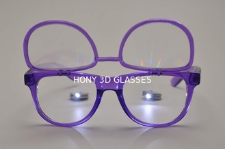 Transparente purpurrote Plastikbeugungs-Gläser, schlagen herauf Gläser leicht