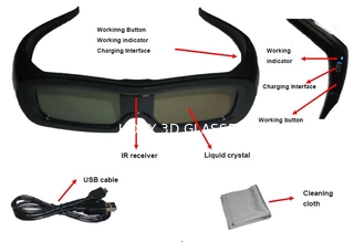 Scharfe aktive Glas-Universalität des Fensterladen-3D, wieder aufladbare Gläser 3D