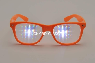 Purpurroter Rahmen-Plastikbeugungs-Gläser Wayfarer-Art, Regenbogen-Prisma-Gläser